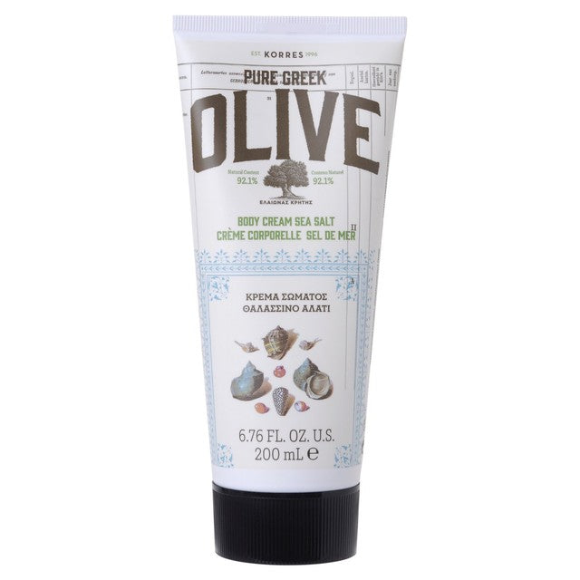 Korres Greek Olive & Sea Salt body cream, imported from the UK