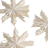 M&S Paper Snowflake Hanging Christmas Decorations, Cream