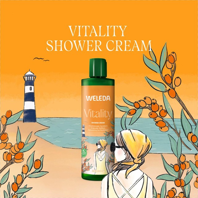 Weleda Sea Buckthorn Vitality Shower Cream Wash 400ml (British brand)