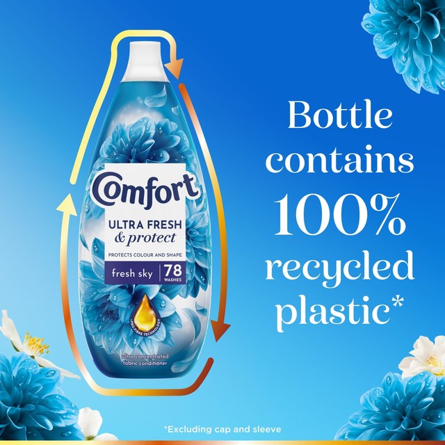 Comfort Fresh Sky fabric conditioner 78 washes - British product