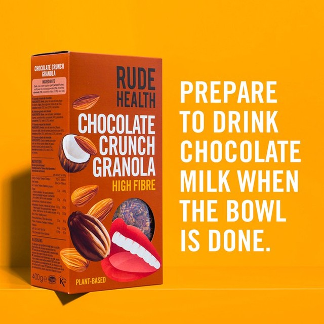 Rude Health chocolate crunch granola 400g, imported from the UK