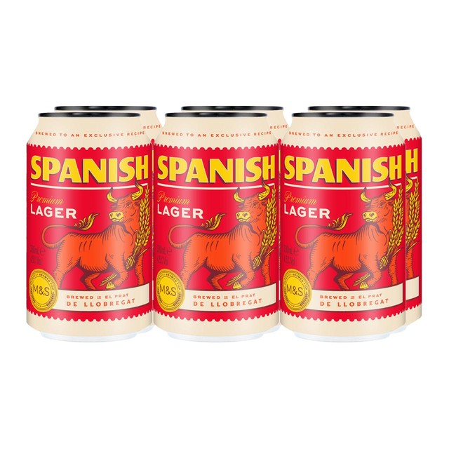 M&S Spanish lager 6 x 330ml cans, imported from the UK