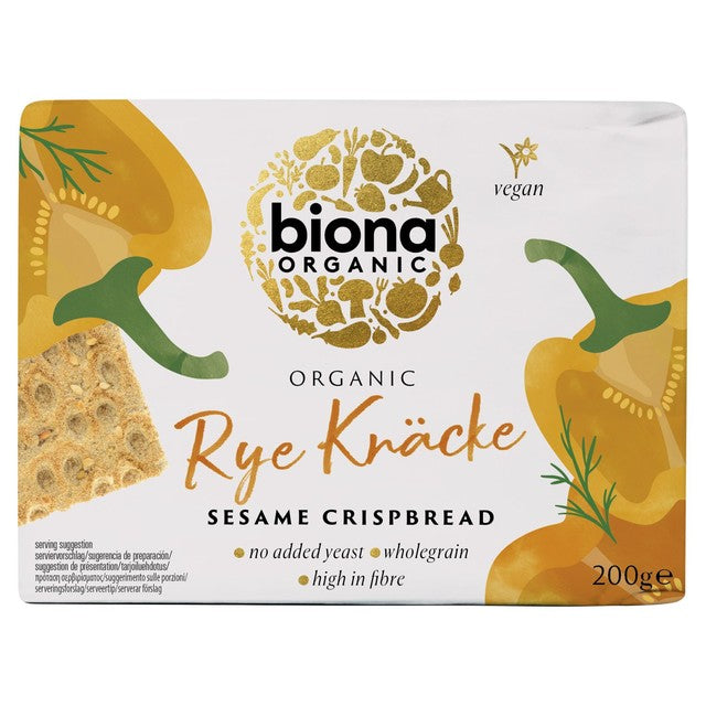Biona rye sesame crispbread 200g - British product