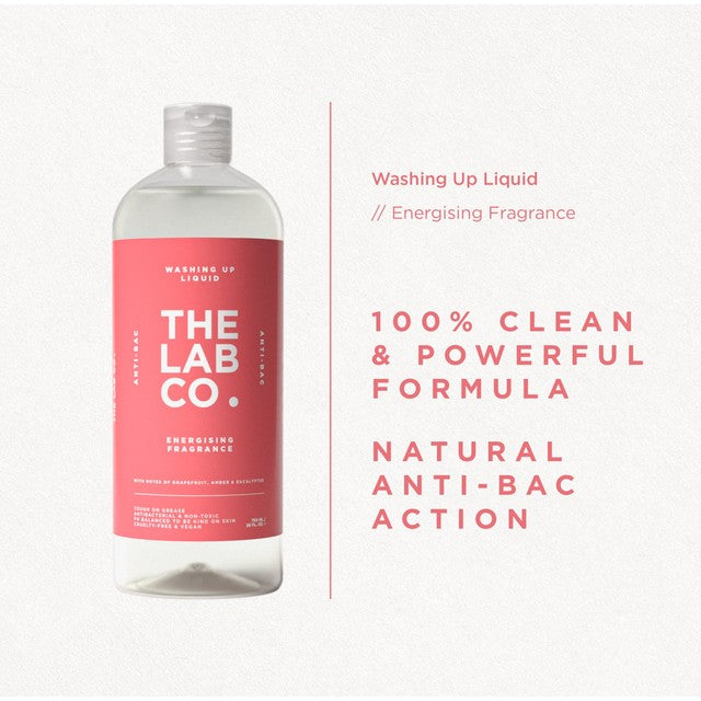 The Lab Co. energising washing up liquid 750ml (British brand)