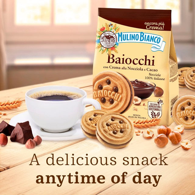 Barilla Baiocchi hazelnut cocoa biscuits 260g, imported from the UK