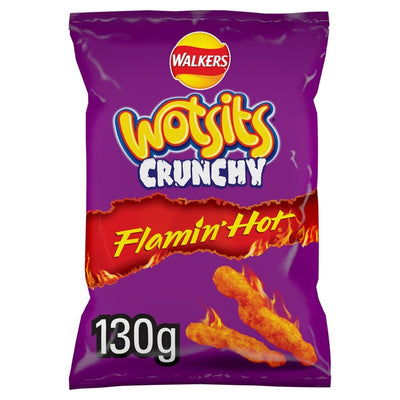 M&S Wotsits Crunchy Extra Flamin' Hot Corn Puff Snacks 130g- Buy online at McGrocer