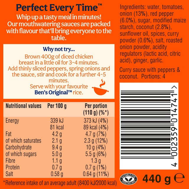 Ben's Original Curry Sauce Medium 440g - British product