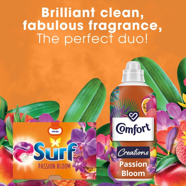 Surf Passion Bloom laundry detergent capsules 26 washes (British brand)