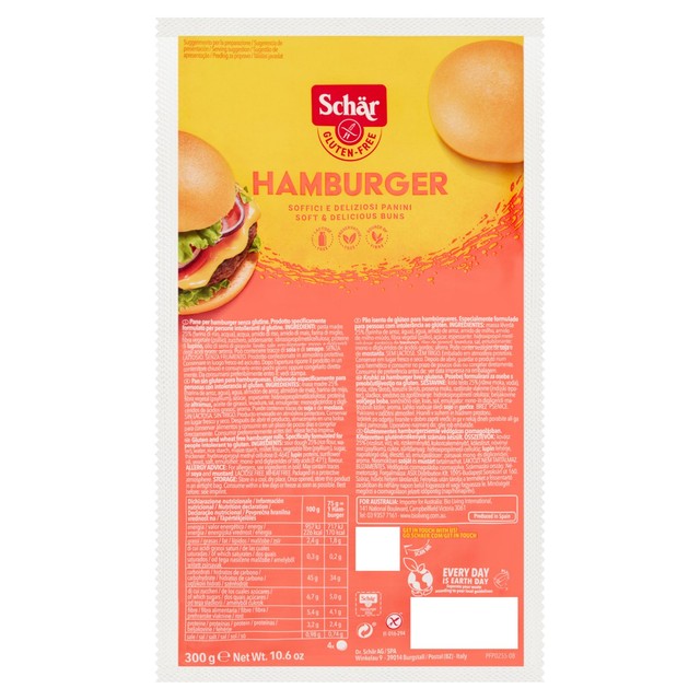 Schar gluten free hamburger buns 4 pack (British brand)