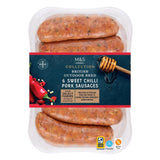 M&S sweet chilli pork sausages 400g, imported from the UK