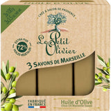 Le Petit Olivier olive oil Marseille soap bars 3 x 100g, UK version