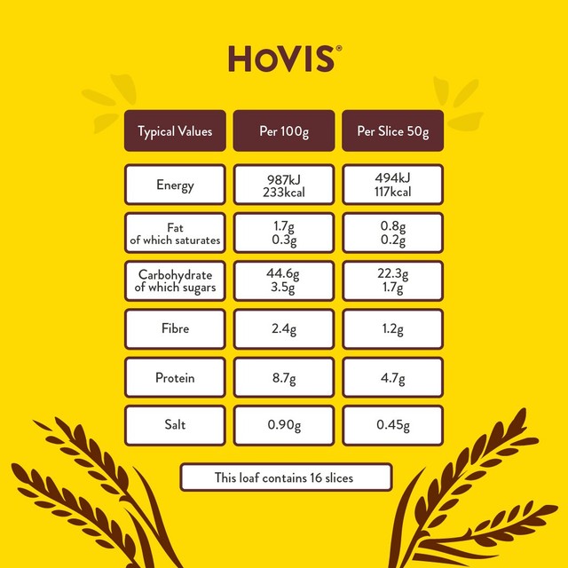 Hovis soft white thick loaf 800g, UK version