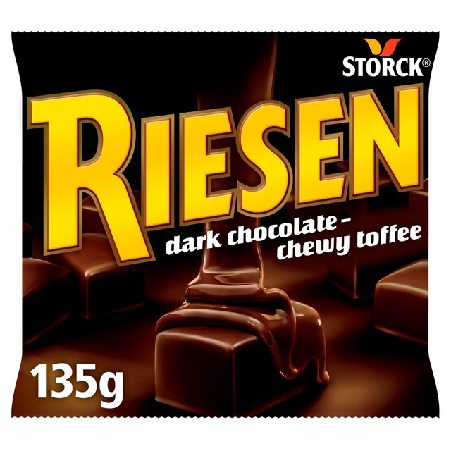 Riesen dark chocolate chewy toffee 135g, imported from the UK