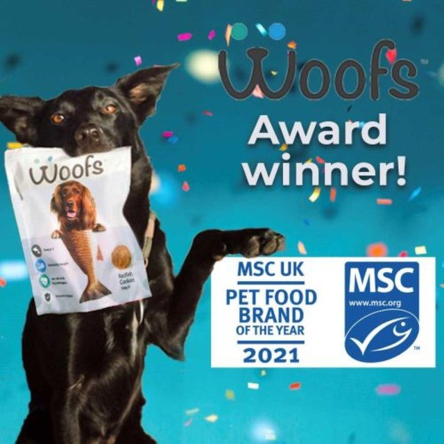 Woofs cod cubes dog treats 100g with 100% natural MSC fish (British brand)