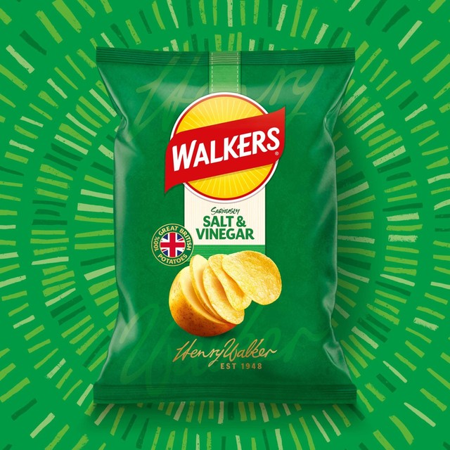Walkers salt and vinegar sharing bag crisps 150g (British brand)