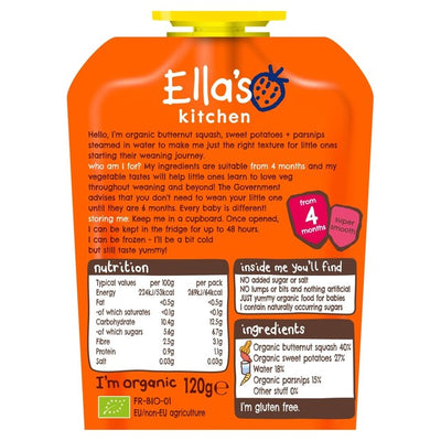 M&S Ella's Kitchen Squash, Sweet Potato + Parsnip Baby Food Pouch 120g- Buy online at McGrocer
