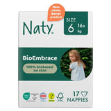 Naty BioEmbrace nappies Size 6 (16kg+), imported from the UK