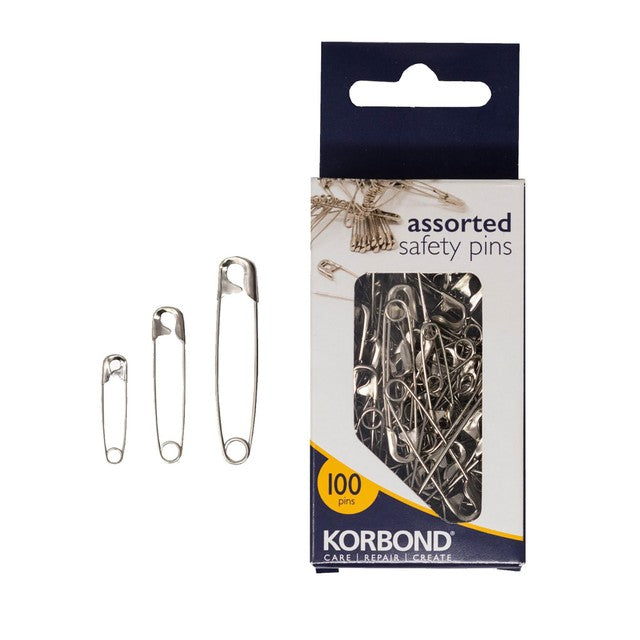 Korbond assorted safety pins 100 pack, UK version