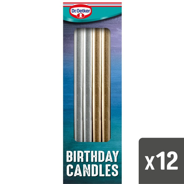 Dr. Oetker metallic birthday candles 12 pack - British product