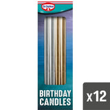 Dr. Oetker metallic birthday candles 12 pack - British product