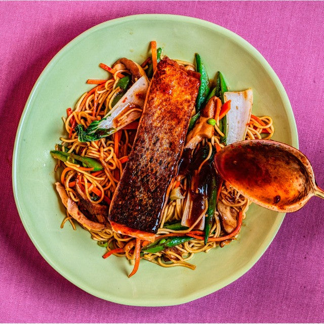Mei Mei spicy soy stir fry sauce, imported from the UK
