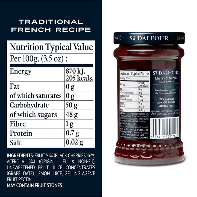St Dalfour cherry and acerola fruit spread 170g (British brand)