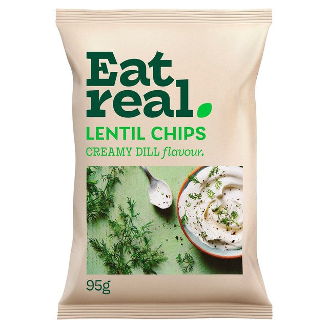 Eat Real lentil chips creamy dill 95g - British product