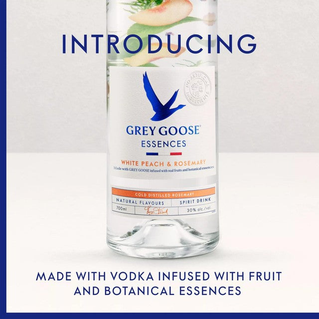 Grey Goose Essences White Peach Rosemary vodka 700ml, UK version