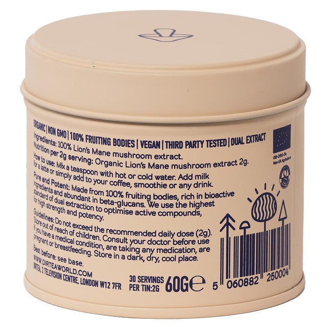 DIRTEA Lion's Mane mushroom extract powder 60g - British product