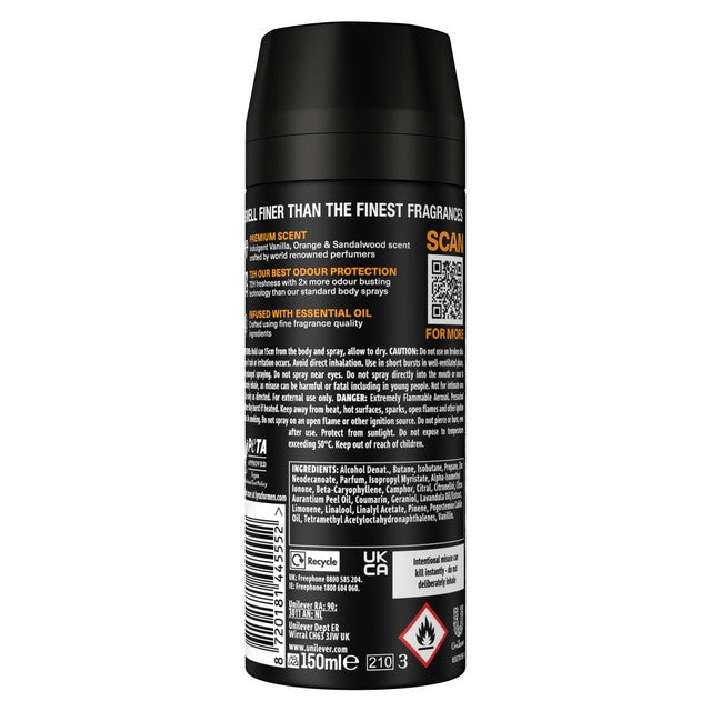 Lynx Black Vanilla Deodorant Body Spray 150ml, UK version