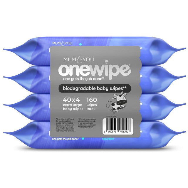 Mum & You OneWipe XL baby wipes 4 pack, imported from the UK