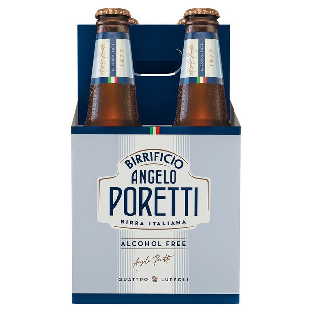 Birrificio Poretti alcohol-free beer 0.5% bottle, imported from the UK