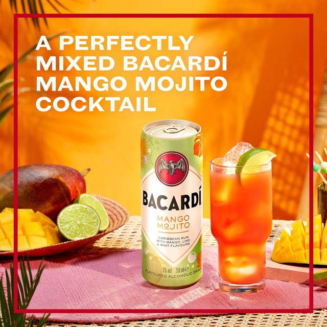 Bacardi mango mojito canned rum cocktail 250ml - British product