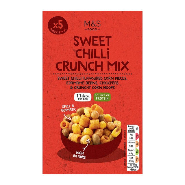 M&S sweet chilli crunch mix 5 x 25g, imported from the UK