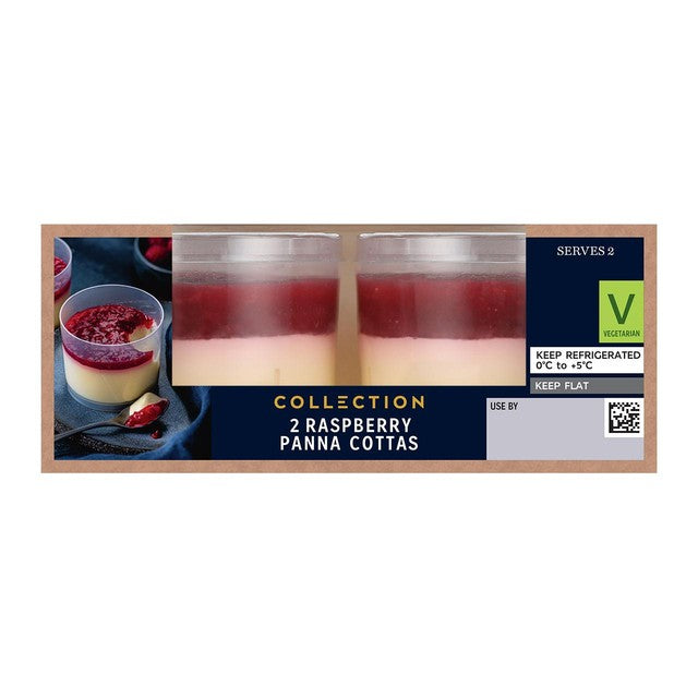 M&S Panna Cotta Raspberry Vanilla 200g, imported from the UK