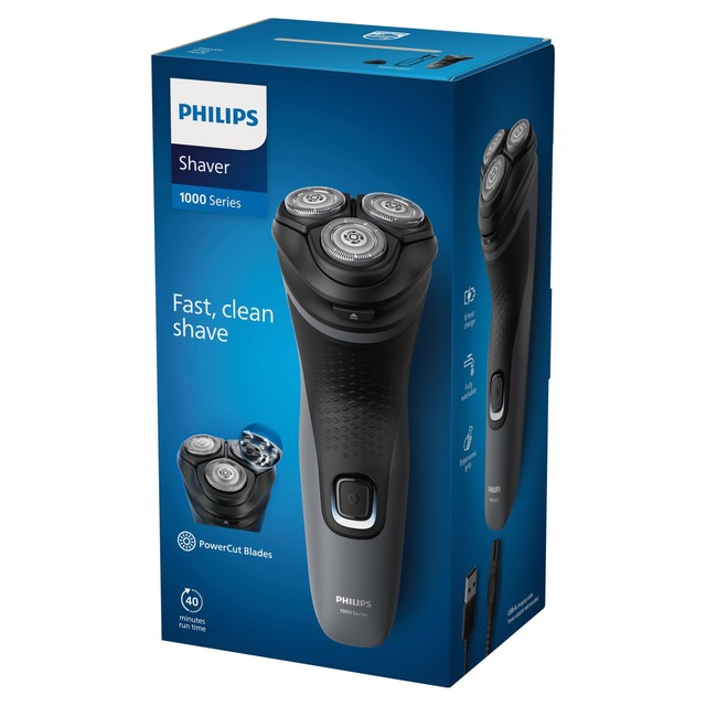 Philips electric shaver Series 1000 with 4D Flex Heads, imported from the UK