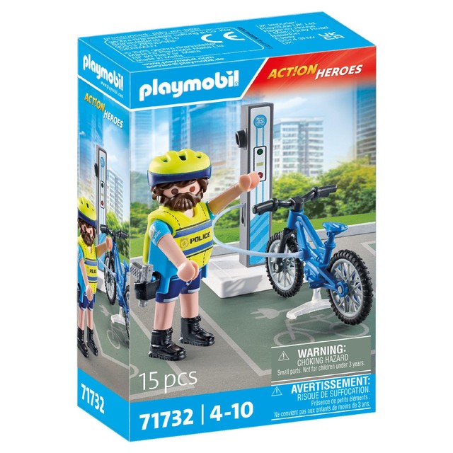 Playmobil Police Bicycle Patrol toy set, imported from the UK