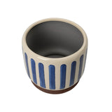 Burgon & Ball blue stripe indoor stoneware pot 16cm (British brand)