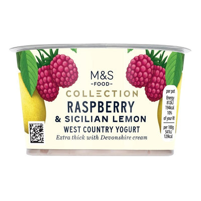 M&S M&S Raspberry & Sicilian Lemon West Country Extra Thick Cream Yogurt 150g- Buy online at McGrocer