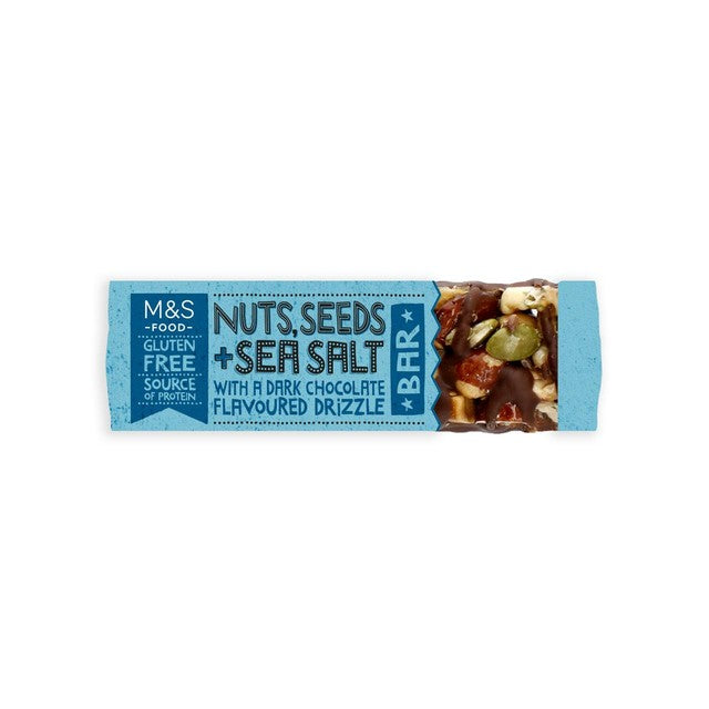 M&S nuts seeds sea salt cereal bars 4 x 40g, imported from the UK