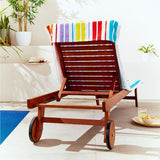 Catherine Lansfield rainbow stripe sun lounger towel (British brand)