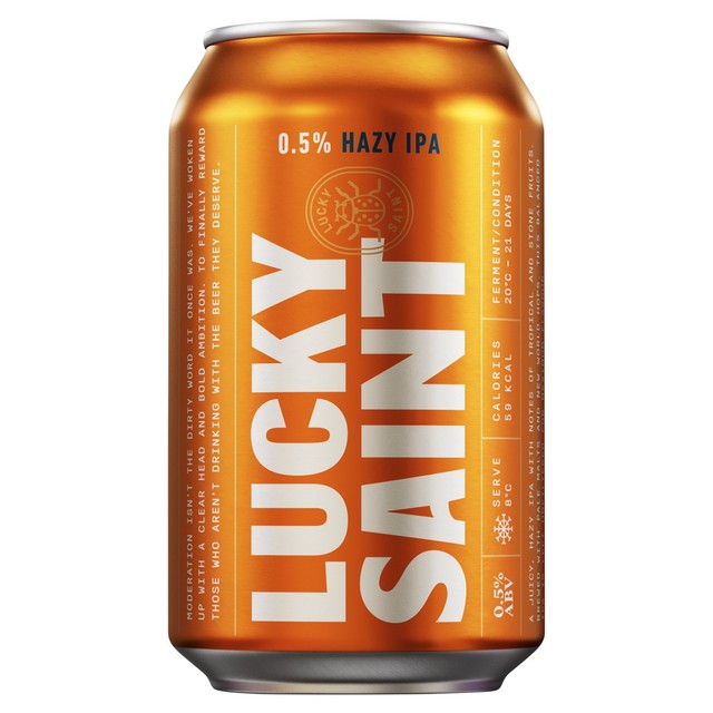 Lucky Saint Hazy IPA Alcohol Free 330ml, UK version