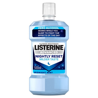 M&S Listerine غسول فم Advanced Nightly Reset بنكهة أخف خالٍ من الكحول 500 مل - اشترِ عبر الإنترنت من McGrocer