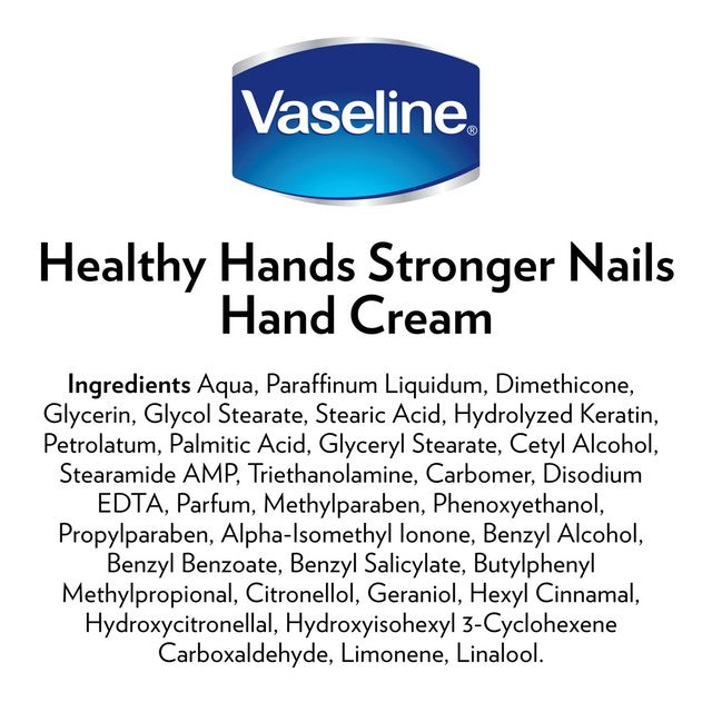 Vaseline healthy hands stronger nails hand cream 75ml (British brand)
