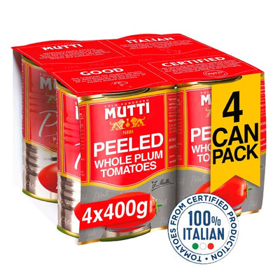 M&S Mutti Peeled Plum Italian Tomatoes Tinned Tomatoes 4 x 400g- Buy online at McGrocer