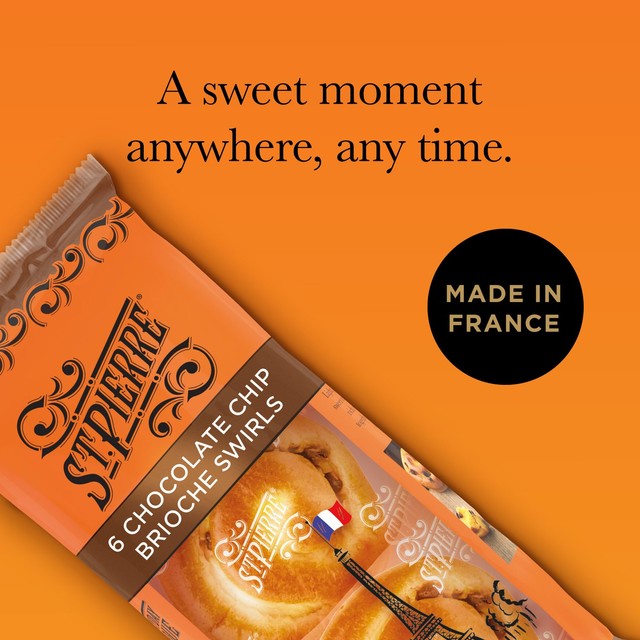 St Pierre choc chip brioche swirls 6 pack (British brand)