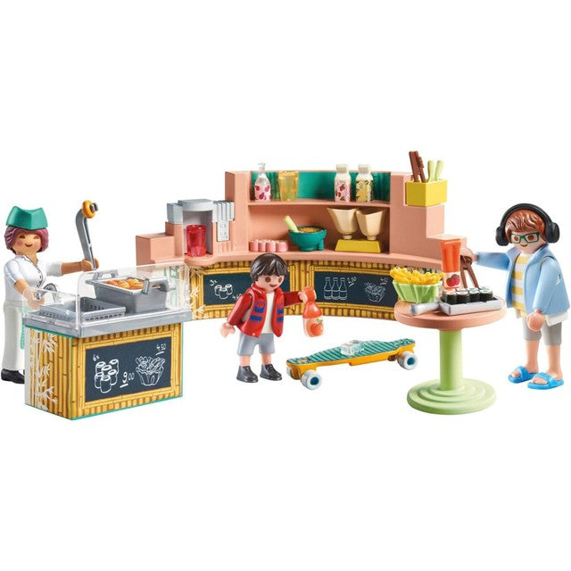Playmobil My Life Food Court toy set, imported from the UK