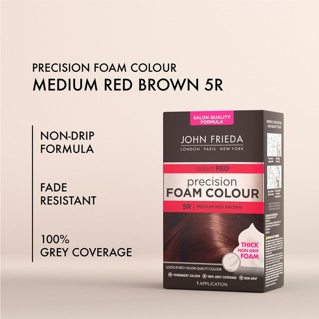 John Frieda hair dye Medium Red Brown 5R, UK version