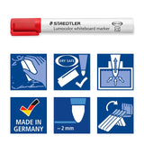 Staedtler Lumocolor Whiteboard Markers 4 Pack (British brand)