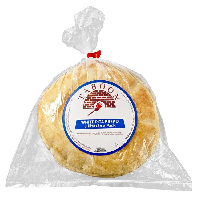 Taboon white pitta bread 5 per pack (British brand)